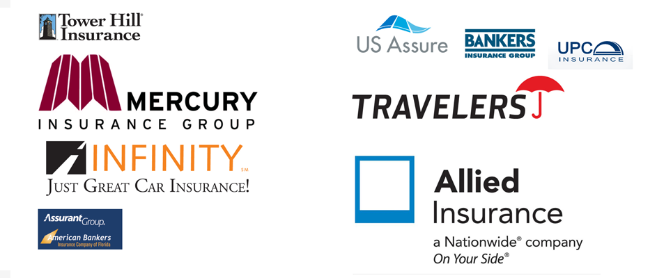 auto, life, home and business insurance company logos